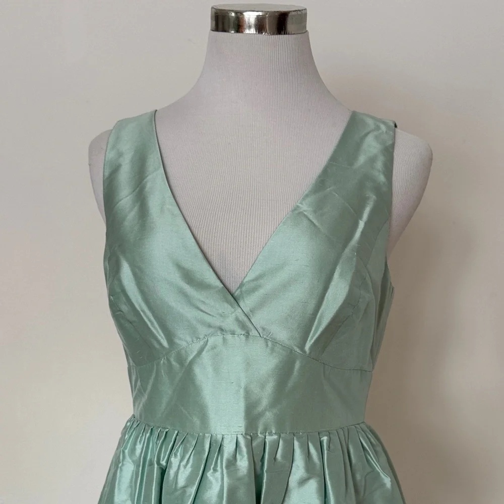 J. Crew Hope Dress Silk Dupioni Aqua 4 NWT Sleeveless Wedding Party $228 - Picture 2 of 8